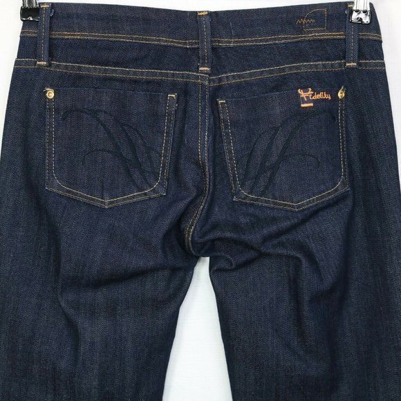 Fidelity Lotus Boot Flare Jeans Low Waist Stretch Dark 27 34 - Picture 8 of 12